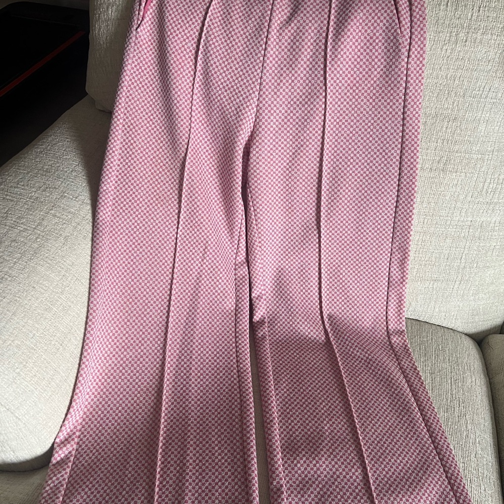 Pink Checkered Track Pants